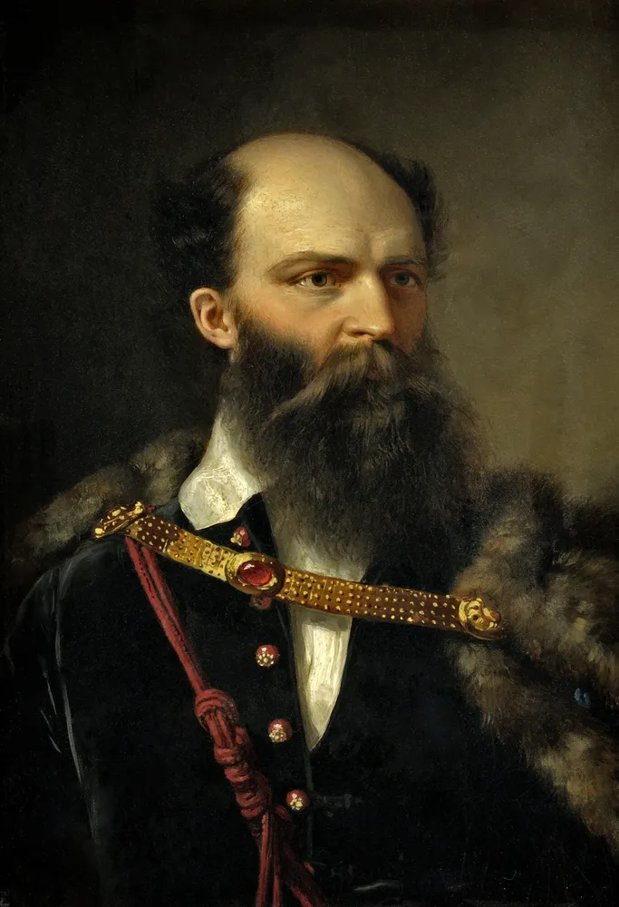 Batthyány Lajos festett portréja prémes magyar díszruhában – Barabás Miklós műve