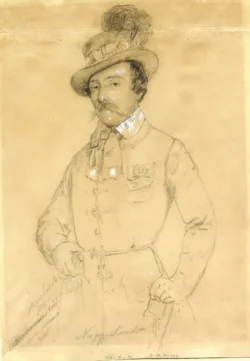 Nagysándor József portréja – honvédtábornok, az aradi vértanúk egyike Barabás Miklós litográfia Nagysándor József honvédtábornok portréjáról