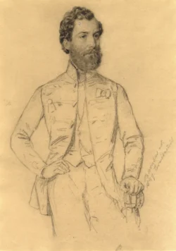 Mariássy János portréja – honvédtiszt a szabadságharc idején Barabás Miklós litográfia Mariássy János portréjáról honvéd egyenruhában