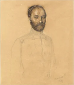 Forró Elek portréja – honvédtiszt ábrázolása Barabás Miklós litográfia Forró Elek portréjáról honvéd egyenruhában