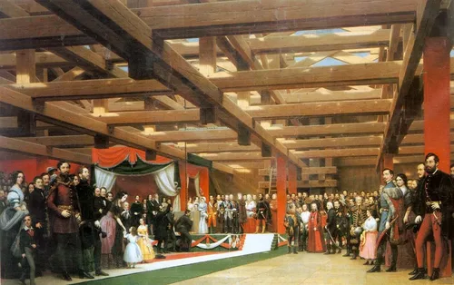 Lánchíd alapkövének letétele / A Lánchíd alapkőletétele, 1864 / A budapesti lánchíd alapkövének letételi ünnepélye 1841. aug. 24-én délután 6 órakor