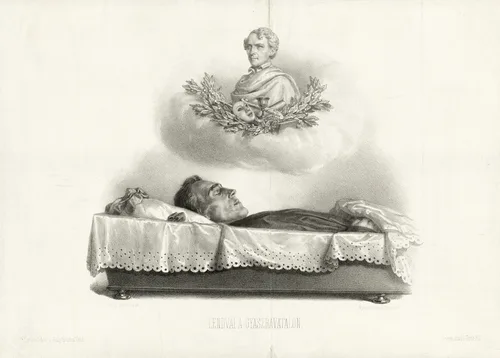 id, Lendvay Márton a ravatalon / Lendvay a gyászravatalon, 1858
