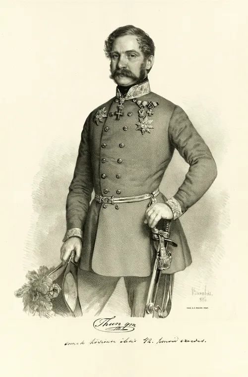 Karl von Thun und Hohenstein gróf, (BM keresztnév használata téves.) Másolat Joseph Kriehuber litográfiájáról